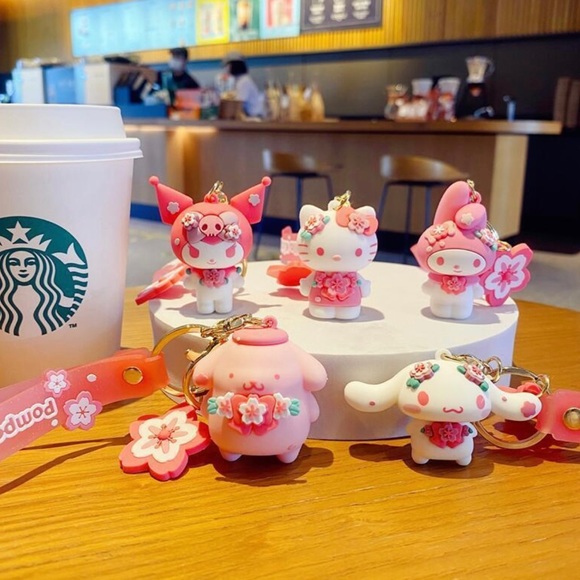 ONE SANRIO MY MELODY KEYCHAIN Cherry Blossom CUTE KAWAII hello kitty friends - Picture 5 of 5